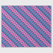 Roze en blauw Abstract Cadeaupapier (Vlak)