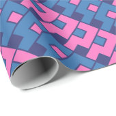 Roze en blauw Abstract Cadeaupapier (Rol Hoek)
