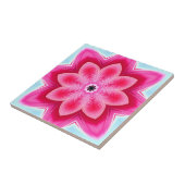 Roze en blauw abstract decoratief tegeltje (Zijkant)