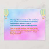 Roze en blauw Abstract Geslacht onthullen Uitnodig Uitnodiging Briefkaart (Achterkant)