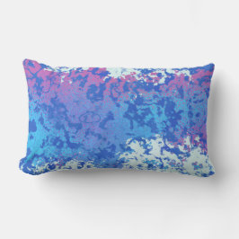 Roze en blauw abstract kussen