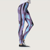 Roze en blauw Abstract patroon Leggings (Rechts)