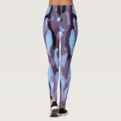 Roze en blauw Abstract patroon Leggings (Achterkant)