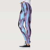 Roze en blauw Abstract patroon Leggings (Links)
