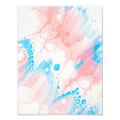 Roze en Blauw Abstract Schilderen Foto Afdruk (Voorkant)