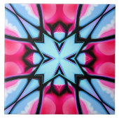 roze en blauw abstract tegeltje (Voorkant)