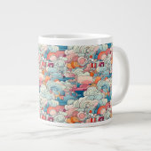 Roze en Blauw Abstracte Clouds Specialty Mok (Voorkant rechts)