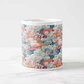 Roze en Blauw Abstracte Clouds Specialty Mok (Voorkant)