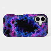 Roze en blauw abstracte kunst iPhone 16 hoesje (Achterkant horizontaal)