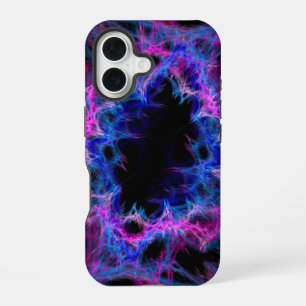 Roze en blauw abstracte kunst iPhone 16 hoesje