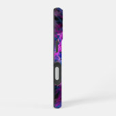 Roze en blauw abstracte kunst iPhone 16 hoesje (Rechterkant)