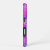 Roze en blauw abstracte kunst iPhone hoesje (Rechterkant)