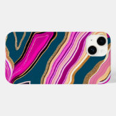 Roze en blauw agatpatroon Case-Mate iPhone case (Achterkant (horizontaal))