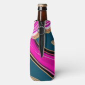 Roze en blauw agatpatroon flesjeskoeler (Fles Achterkant)