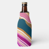 Roze en blauw agatpatroon flesjeskoeler (Fles Voorkant)