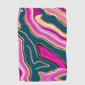Roze en blauw agatpatroon golfhanddoek (Voorkant)