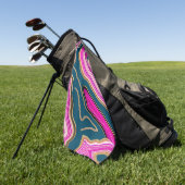 Roze en blauw agatpatroon golfhanddoek (Groen)