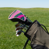 Roze en blauw agatpatroon golfheadcover (Insitu)