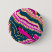 Roze en blauw agatpatroon ronde button 5,7 cm (Voorkant)