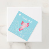 Roze en Blauw Axolotl Verjaardag Gift label (In situ)