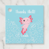Roze en Blauw Axolotl Verjaardag Gift label (Voorkant)