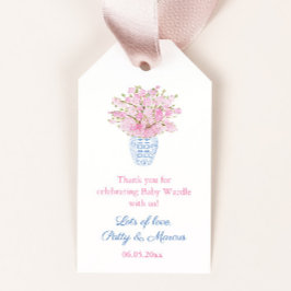  roze en blauw baby meisje douche Favor Tags Cadeaulabel
