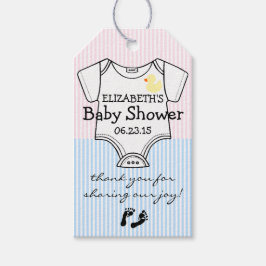 Roze en Blauw Baby shower Gast Favor- Dank U Cadeaulabel