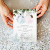 Roze en blauw Baby shower Kaart