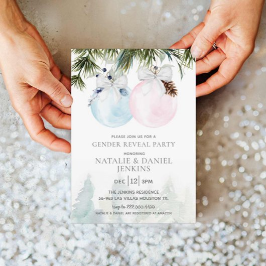 Roze en blauw Baby shower Kaart