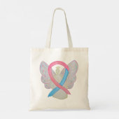 Roze en Blauw Bewustzijnslint Kunst Aangepaste Can Tote Bag (Achterkant)