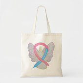 Roze en Blauw Bewustzijnslint Kunst Aangepaste Can Tote Bag (Voorkant)