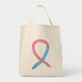 Roze en Blauw Bewustzijnslint Kunst Aangepaste Can Tote Bag (Voorkant)