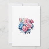 Roze en Blauw Bloemen Bruiloft Bloemen Save The Date (Achterkant)