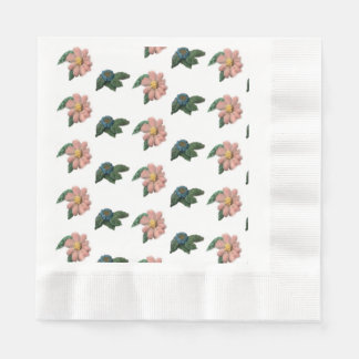 Roze en Blauw Bloemen Papier Servet