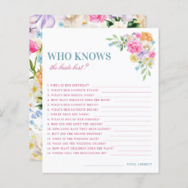 Roze en Blauw Bloemen Wie kent de Bruid Beste Spel