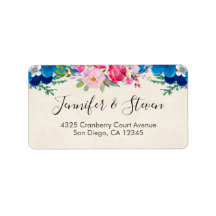 Roze en Blauw  Bloemrand