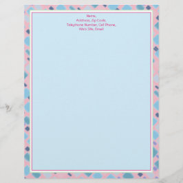 roze en blauw Briefpapier, of Briefhoofd