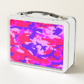 Roze en Blauw Camouflage toevoegen Naam Metal Lunc (Achterkant)