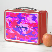 Roze en Blauw Camouflage toevoegen Naam Metal Lunc (In situ)