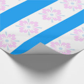 Roze en Blauw Damast Verpakkingsdocument Cadeaupapier (Hoek)