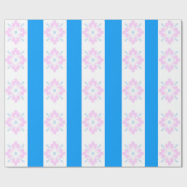 Roze en Blauw Damast Verpakkingsdocument Cadeaupapier