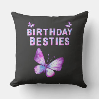 Roze en blauw design verjaardagsbesties Sierkussen