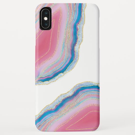 Roze en blauw draaiend stonpatroon Case-Mate iPhone case (Achterkant)