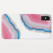 Roze en blauw draaiend stonpatroon Case-Mate iPhone case (Achterkant (horizontaal))