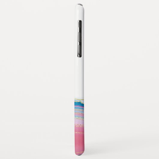 Roze en blauw draaiend stonpatroon Case-Mate iPhone case (Achterkant/links)