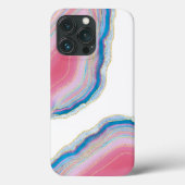 Roze en blauw draaiend stonpatroon Case-Mate iPhone case (Achterkant)