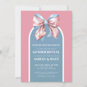 Roze en Blauw Elegant Geslacht Onthullen Kaart (Voorkant)