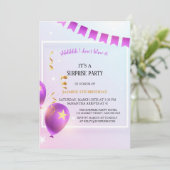 Roze en blauw en paarse pastelverjaardag kaart (Staand voorkant)