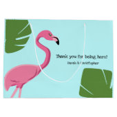 Roze en blauw Flamingo Bedankt verloving Groot Cadeauzakje (Achterkant)