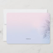 Roze en Blauw Foliage Religieuze Uitnodiging (Achterkant)